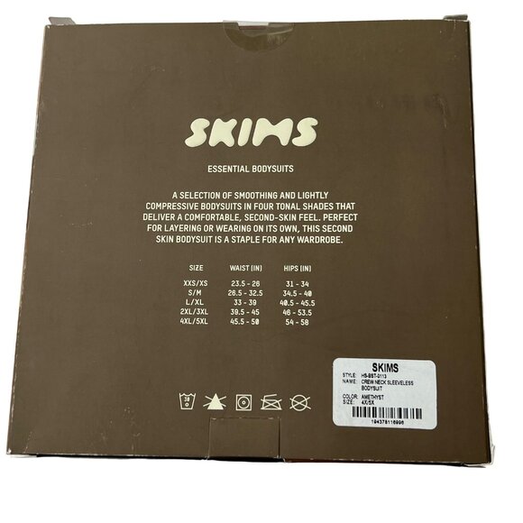 SKIMS Essential Crew Neck Sleeveless Bodysuit Amethyst Womens 4X/5X - Picture 8 of 12